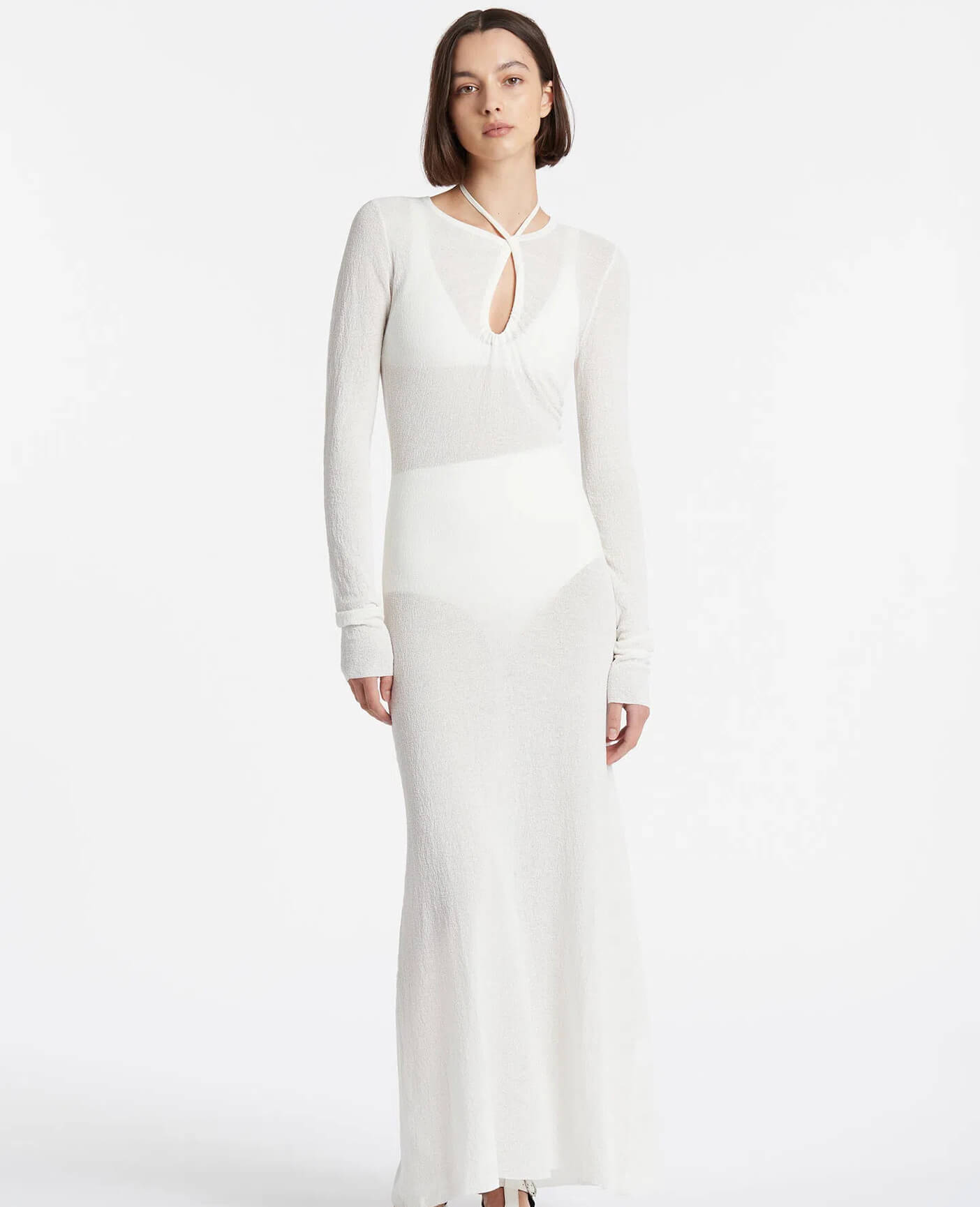 sir the label white long sleeve dress sir mini dress Sir The Label