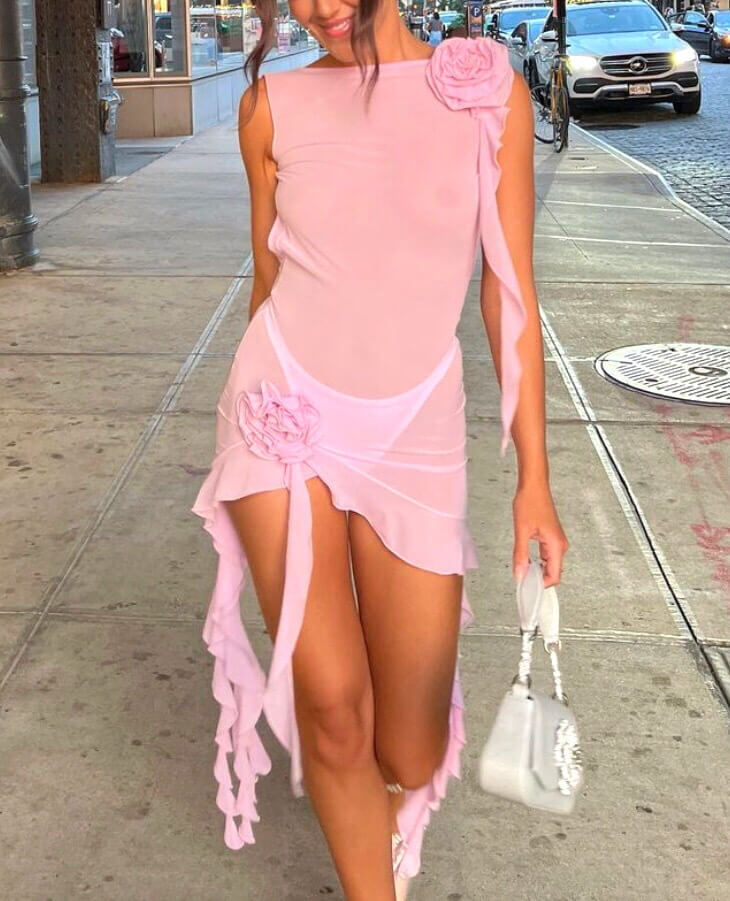 Fanci Club Apple Cocktail Mini Dress Pink Size 8