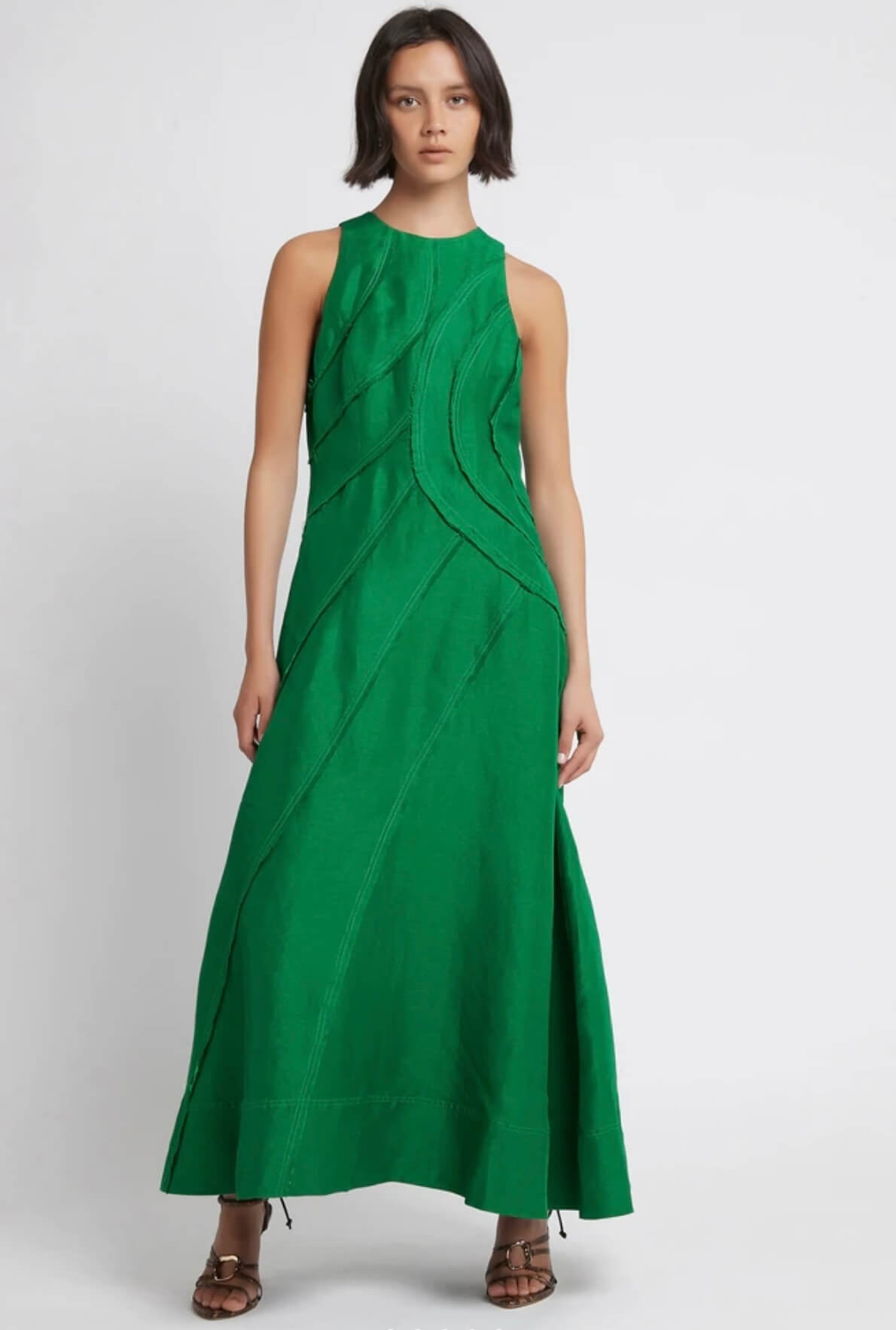 Aje Faraway Midi Dress Green Size 8