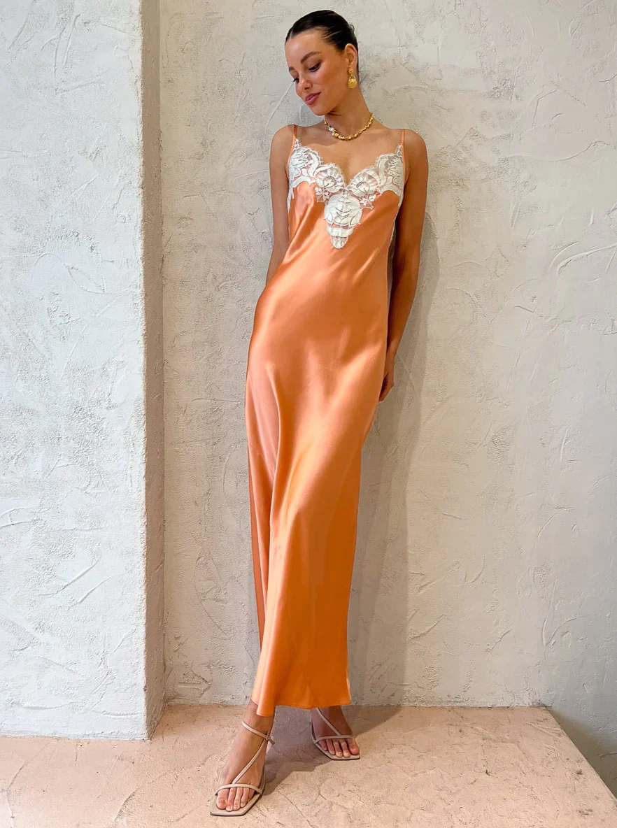SIR Danseurs Lace Slip Dress Peach Size 1