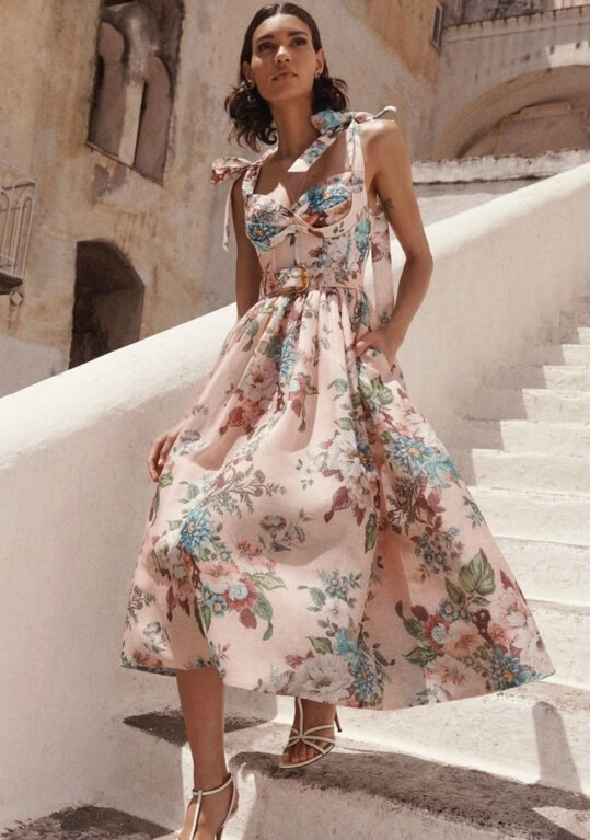 【Zimmermann】MATCHMAKER MIDI DRESS タイリボン ミディドレス Zimmermann Matchmaker Midi Shirt Dress | Designer Collection