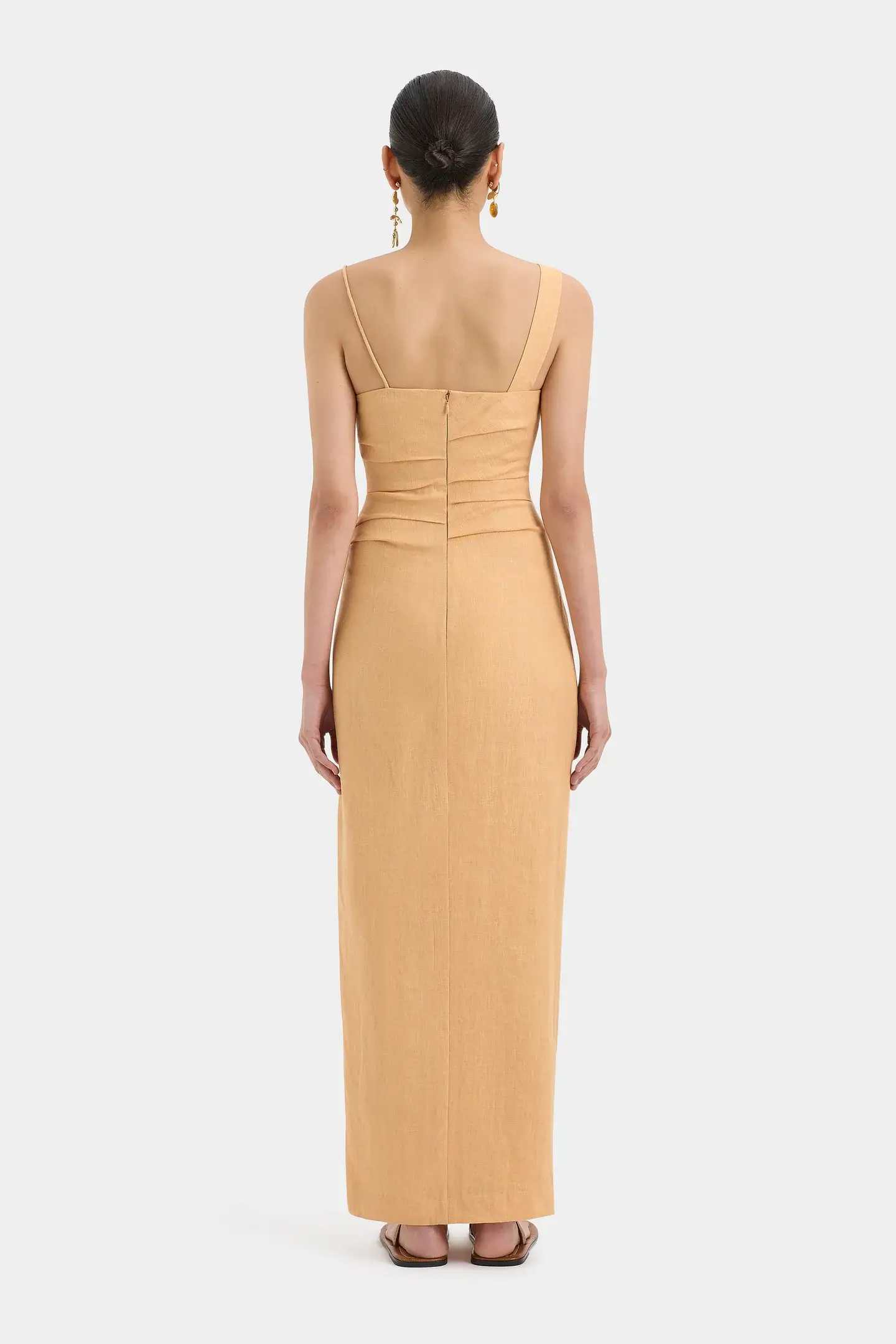 SIR Antonia Beaded Midi Dress Light Tan Size 1