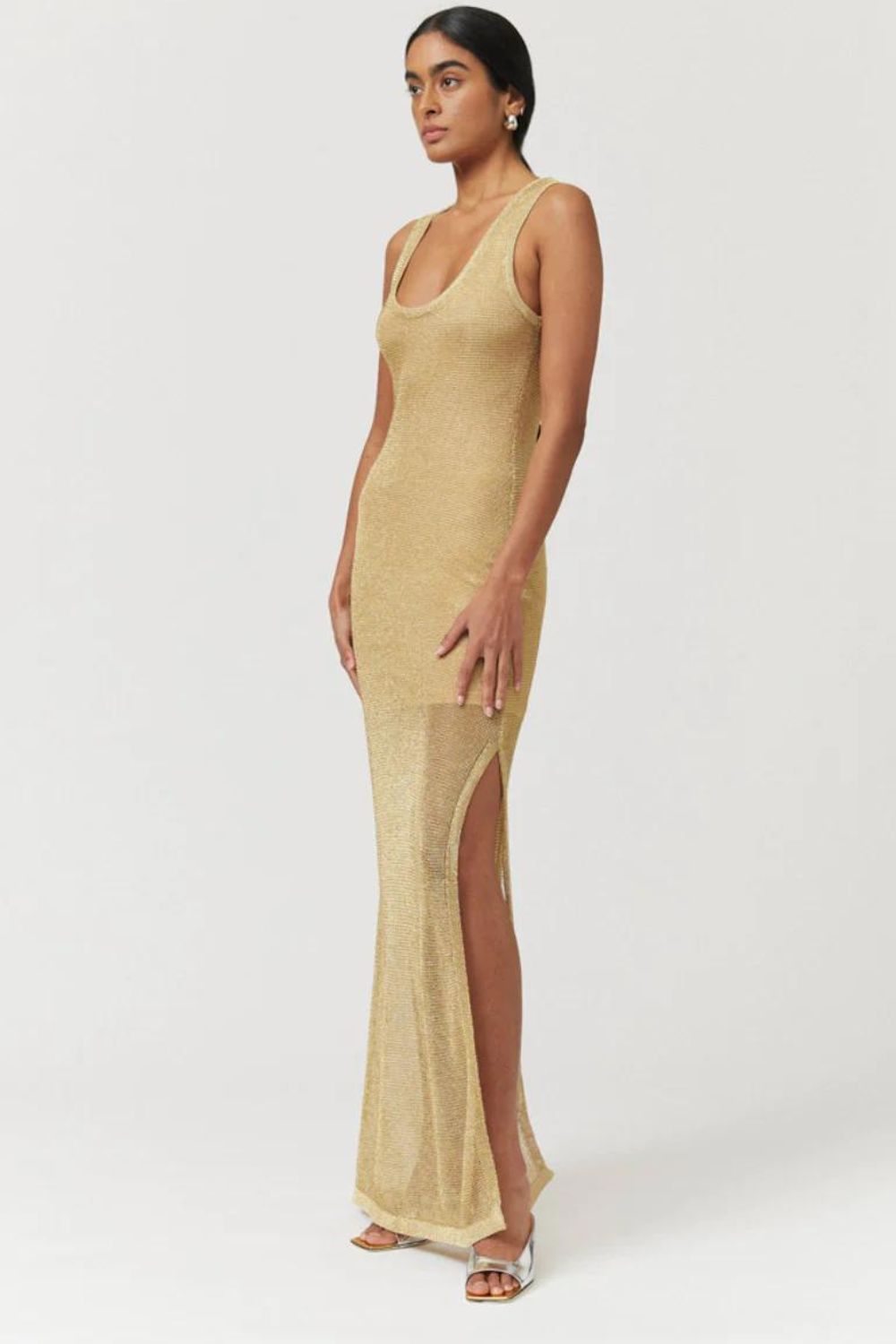 Suboo Leo Strappy Maxi Dress Gold Size S