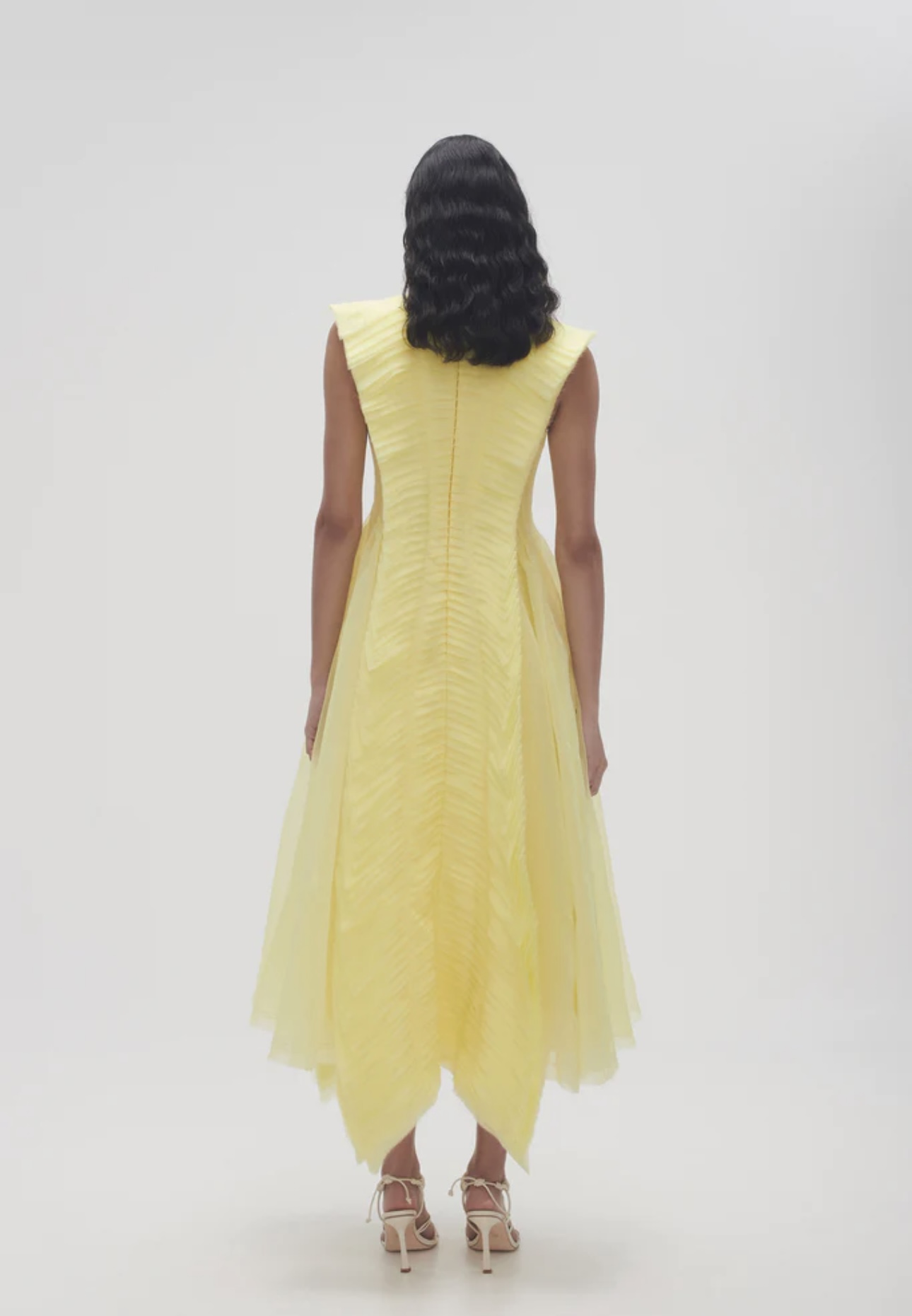 aje astrid pleat panel midi dress Aje. Astrid Pleat Panel Midi Dress in Yellow
