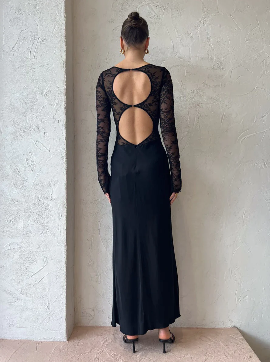 nora lace long sleeve maxi dress Bec & Bridge Nora Lace Long Sleeve Maxi Dress