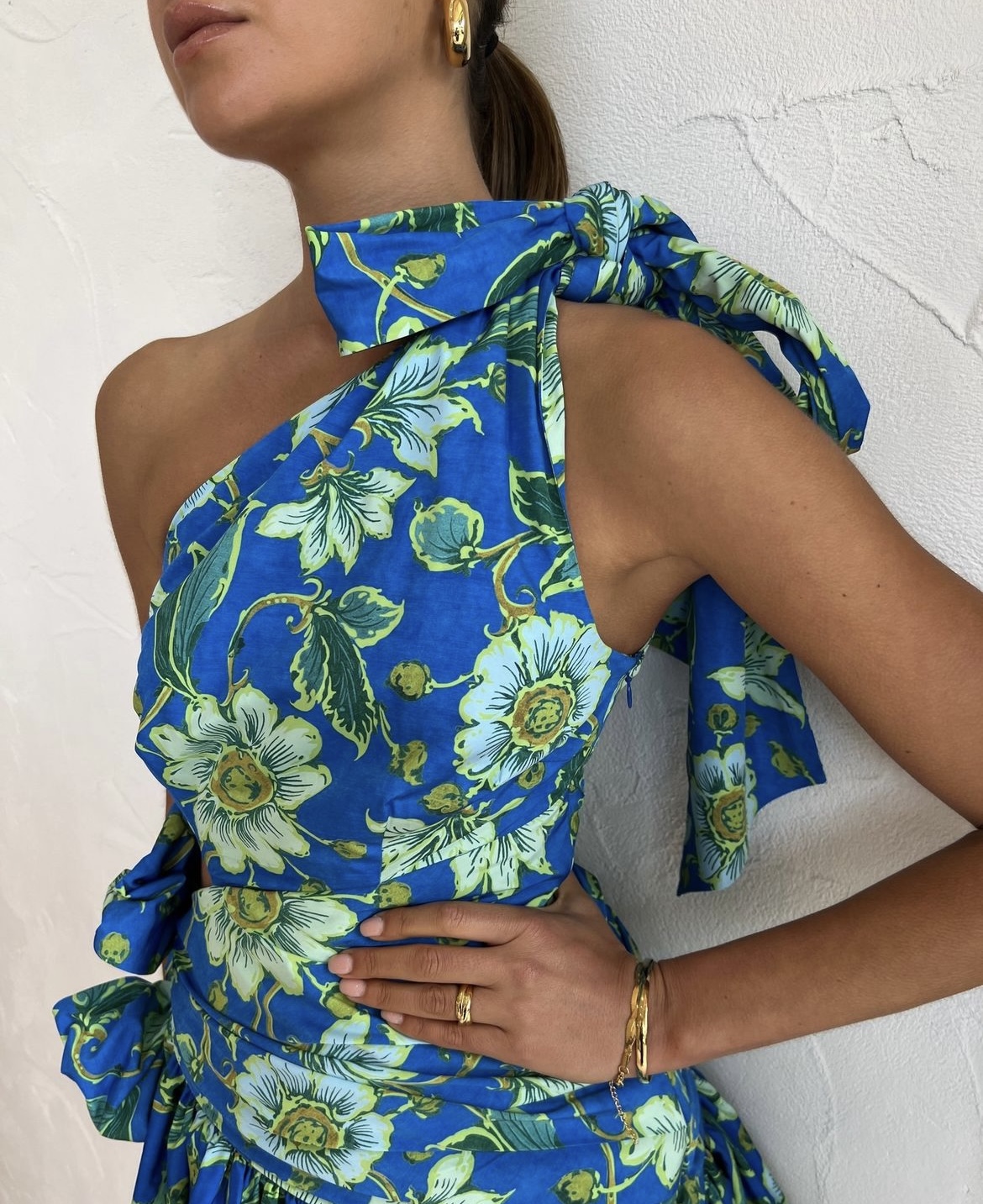 alemais winnie one shoulder dress Winnie One-Shoulder Mini Dress (Cobalt)