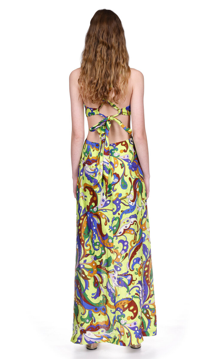 chinese dress ladies Yvette Slip Maxi Dress With Asymmetrical Hem - Emerald