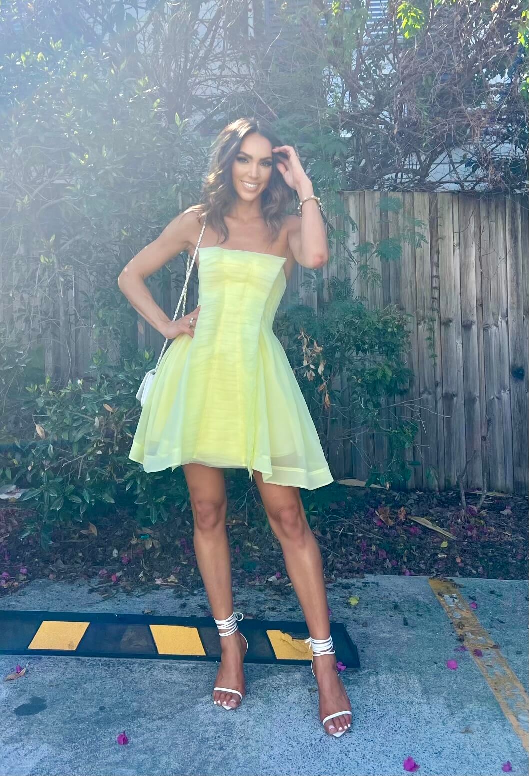 Aje Astrid Strapless Mini Dress Yellow Size 8