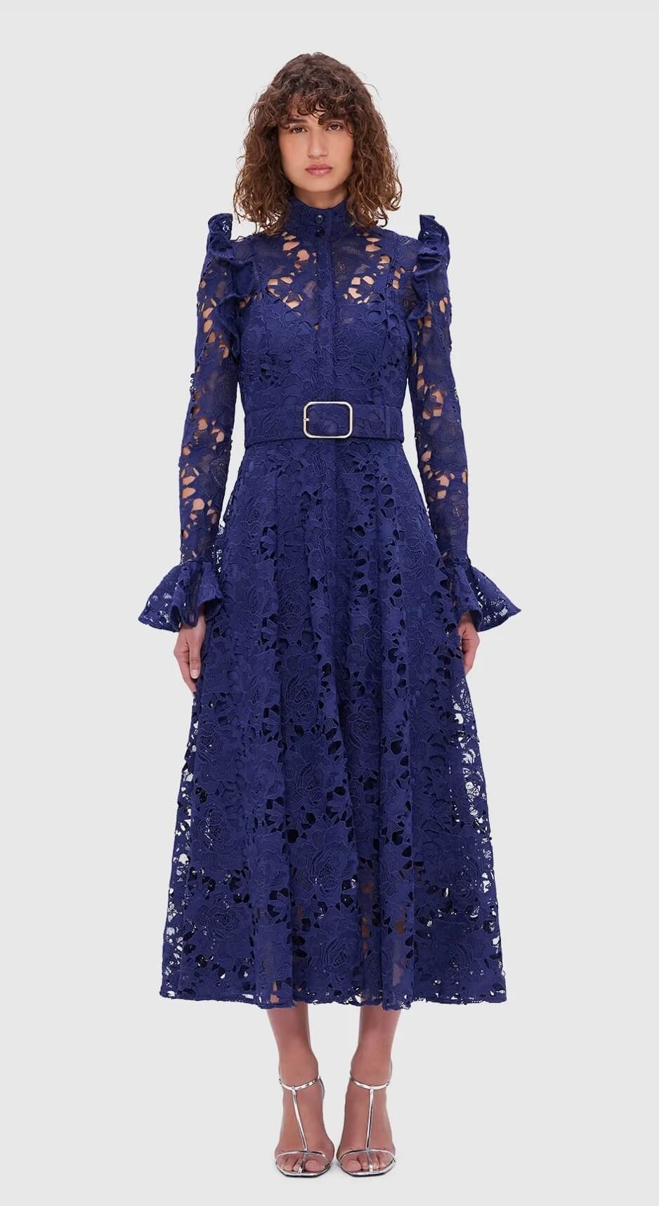 leo lin blue lace dress Alena Lace Maxi Dress