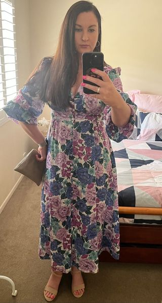 knee length dresses for ladies ZIMMERMANN Poppy frilled edge cut out floral midi dress size 1  U & Moi