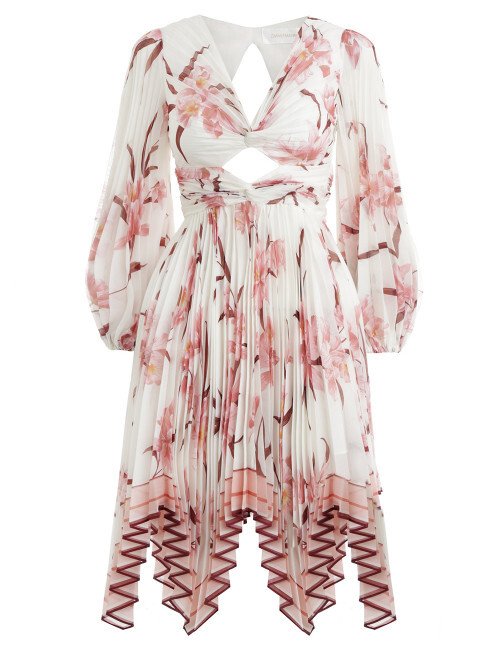 zimmermann corsage pleat mini dress Corsage Braid Mini Dress Ruche Dress Zimmermann Corsage Pleated Dress Shop  The Petite Cherie Puff Sleeve