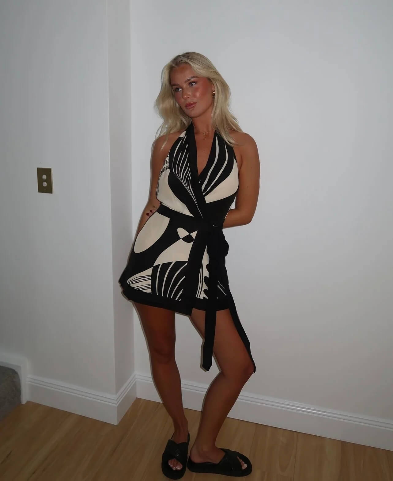 sir realisme wrap halter mini dress SIR Realisme Wrap Halter Mini Dress
