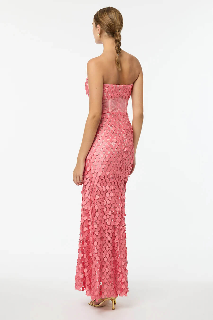 open lace back dress Lapin House Pink Bag Print Hooded Dress
