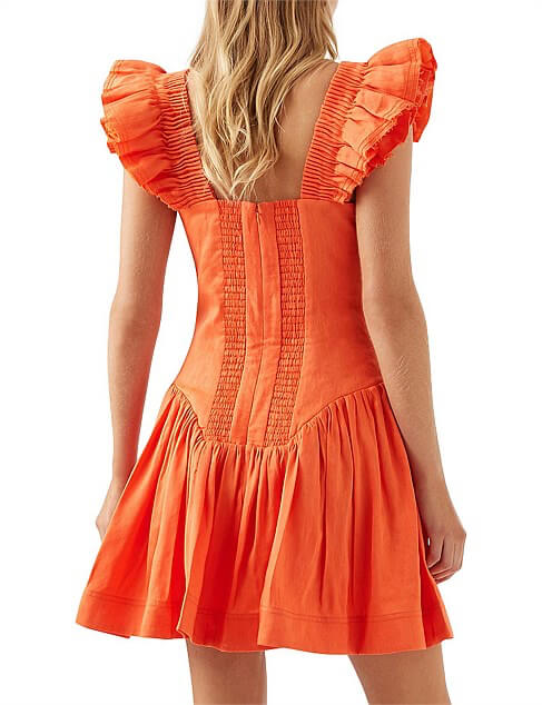Aje Simone Mini Dress Orange Size 8