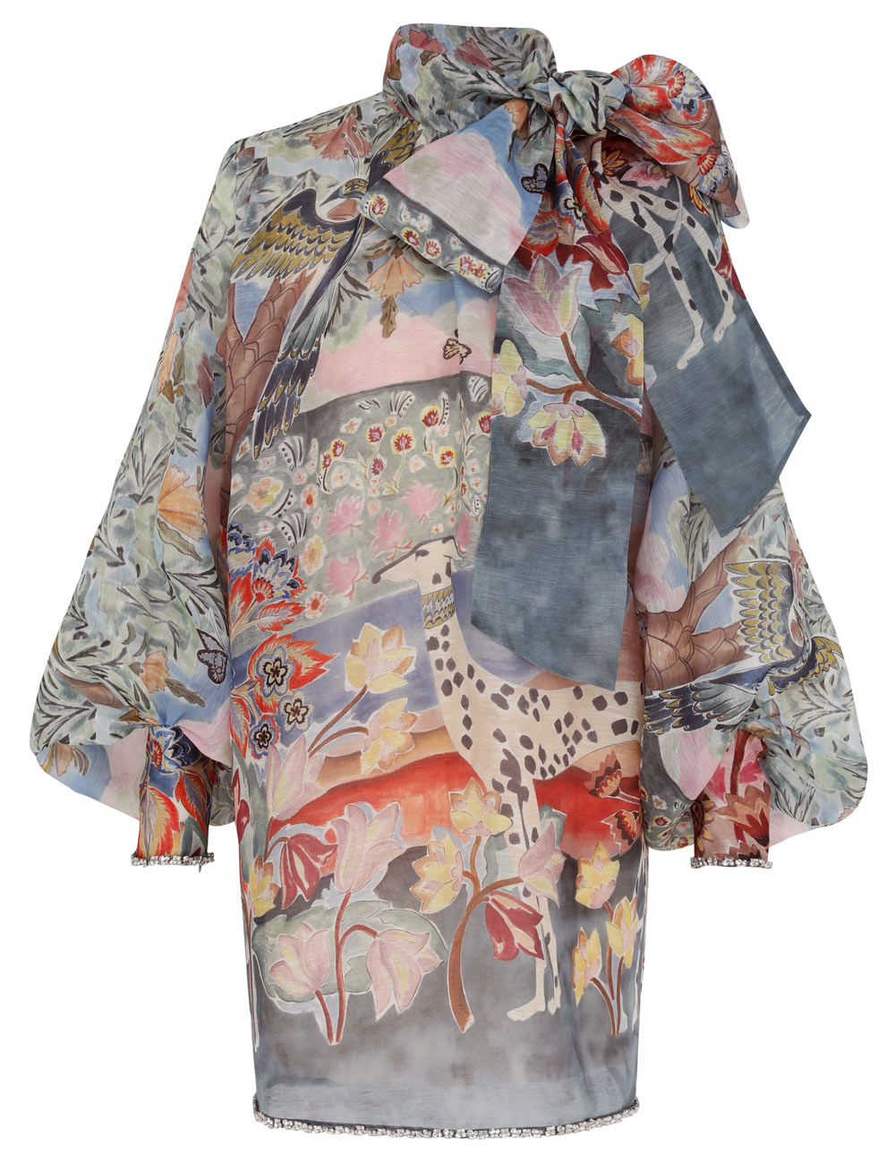 Zimmermann Illustration Billow Shift Dress Grey Size 1