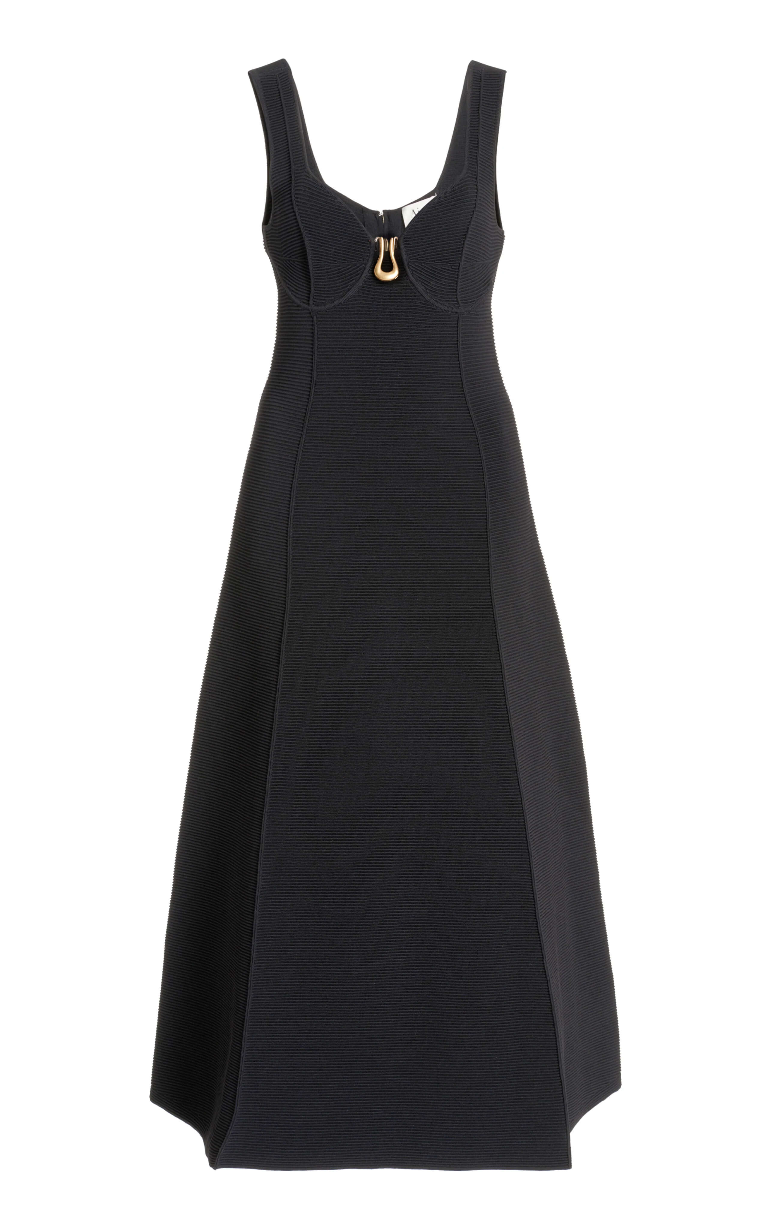 aje sylvette knit midi dress Aje Sylvette Knit Midi Dress In Black - 70% Off