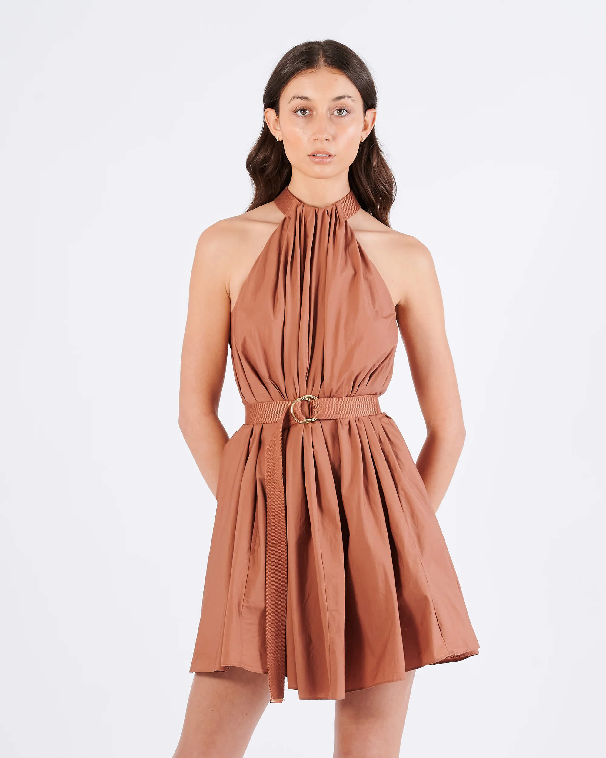 knee length dresses for ladies Oversized Parachute Cargo Mini Dress S / Olive main image 0
