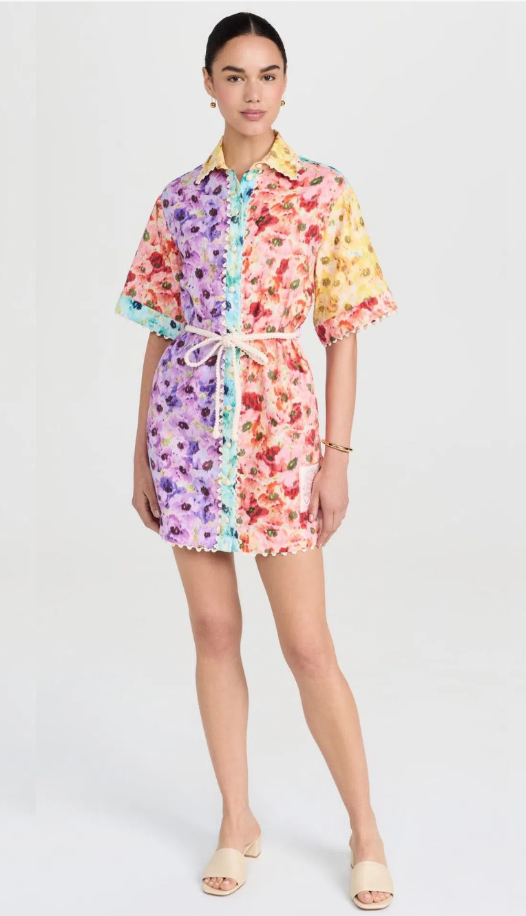 【Zimmermann】LIGHTBURST TRIMMED SHIRT DRESS シャツドレス Zimmermann Lightburst Trimmed Shirt Dress Multi Size 2