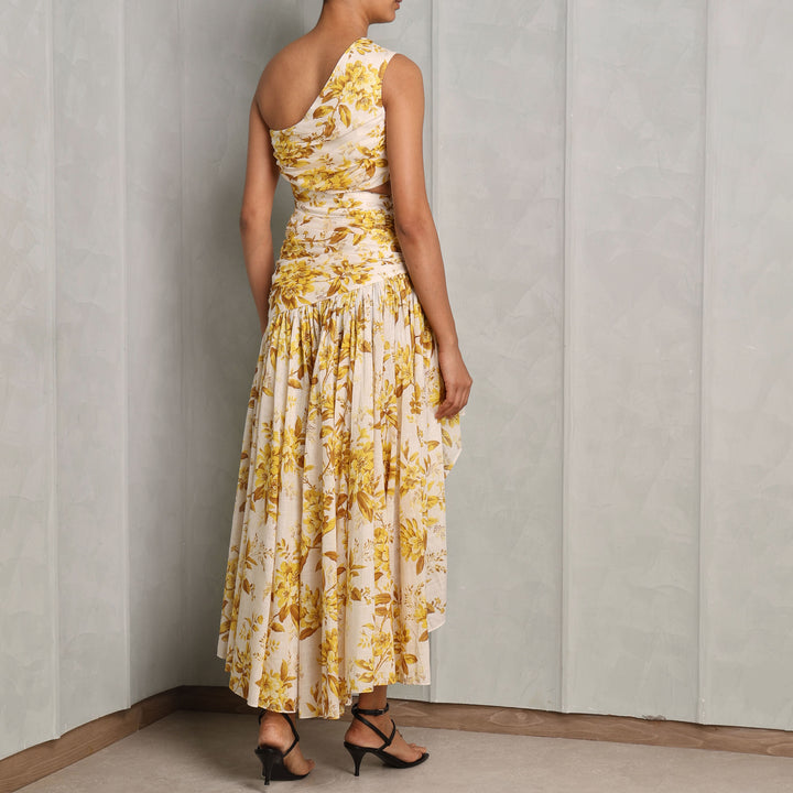【Zimmermann】GOLDEN ASYMMETRIC DRESS アシンメトリー ミディ Zimmermann Golden Asymmetric Midi Dress Gold Size 2