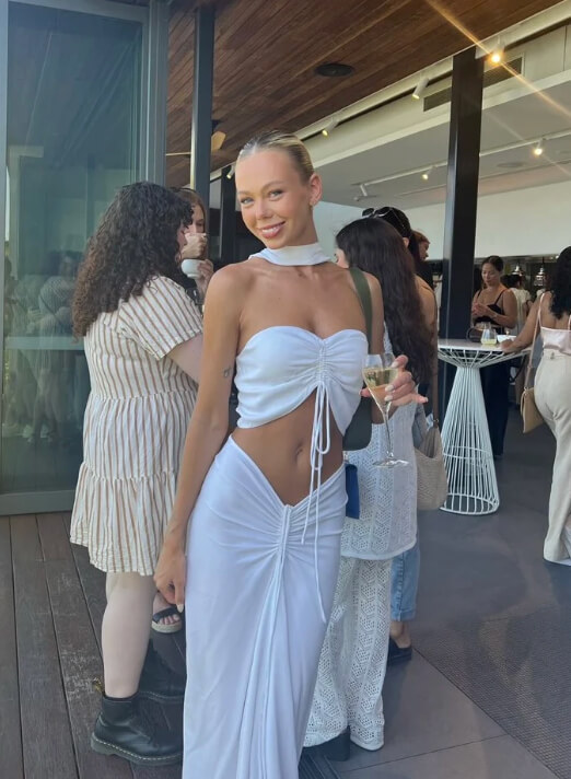 Christopher Esber Reversed Halter Disconnect Dress White Size 8