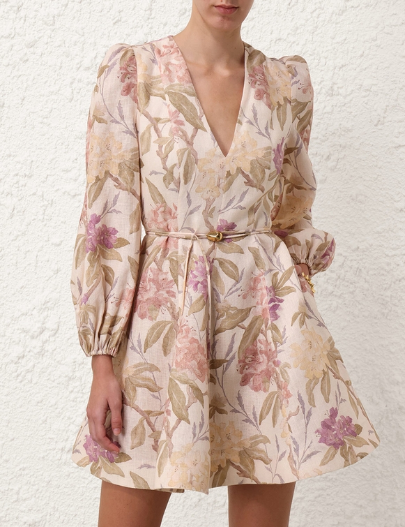 【Zimmermann】ILLUSTRATION BELTED FLIP DRESS フリップ ミニ Illustration Belted Mini Dress | SHOP BAZAAR