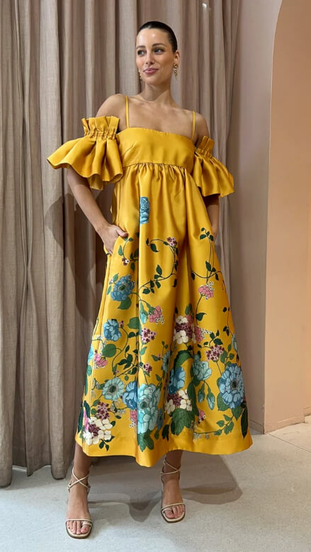 knee length dresses for ladies Marigold Midi Dress | Rose Ink Red