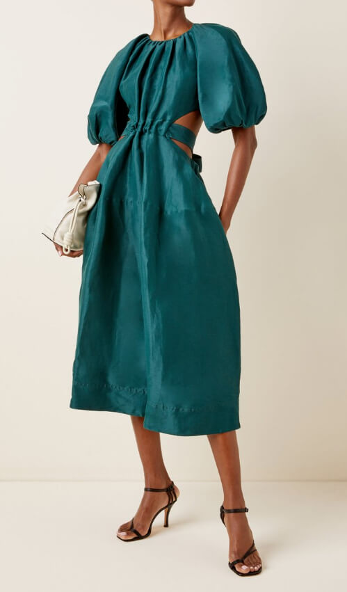 Aje Mimosa Cutout Midi Dress Emerald Size 8 & 10