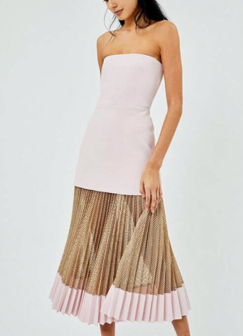 dion lee pink net pleat dress Dion Lee Pink Net Pleat Dress Pastel Pink Size 10