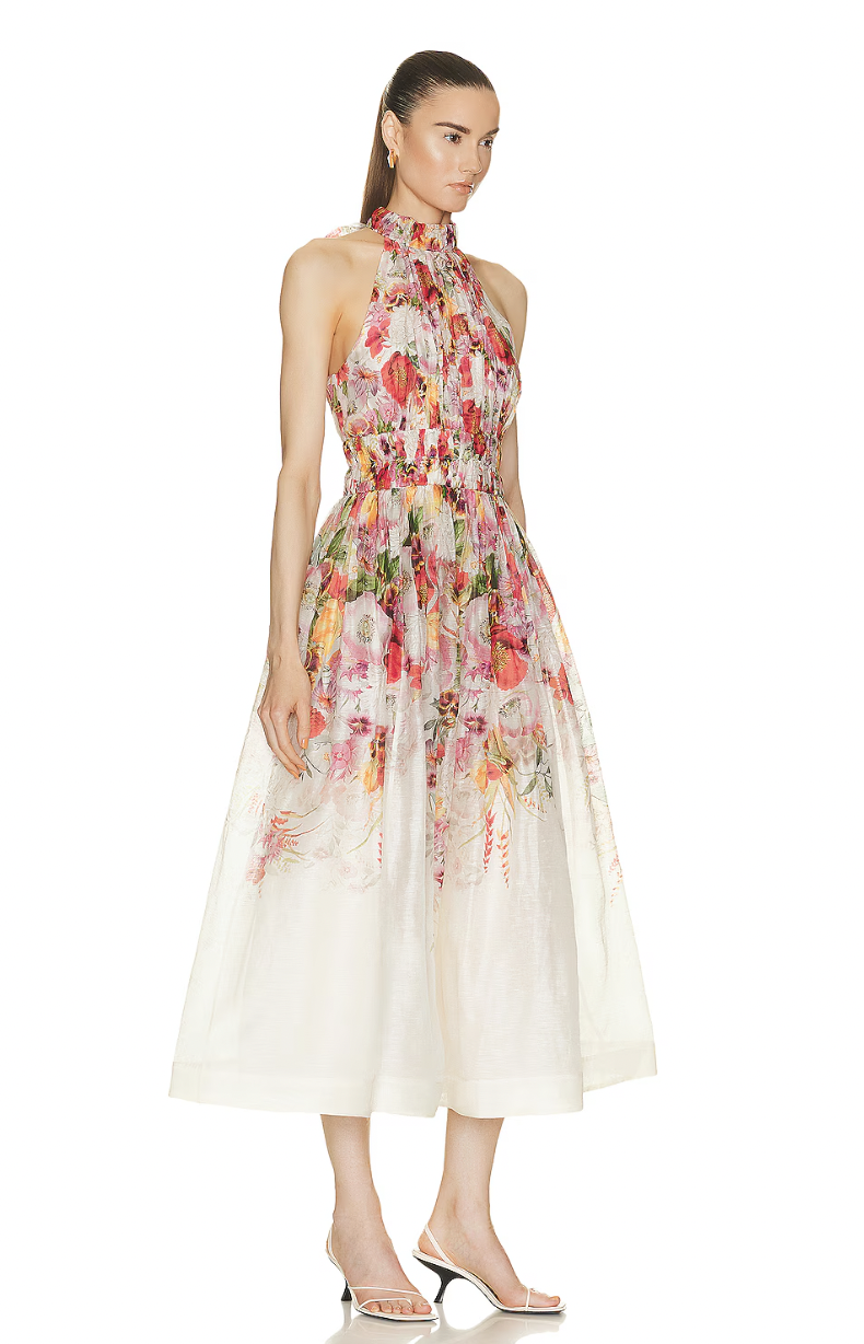 オールインワン・サロペット Zimmermann Floral-Print Dress ZIMMERMANN + NET SUSTAIN August belted floral-print linen