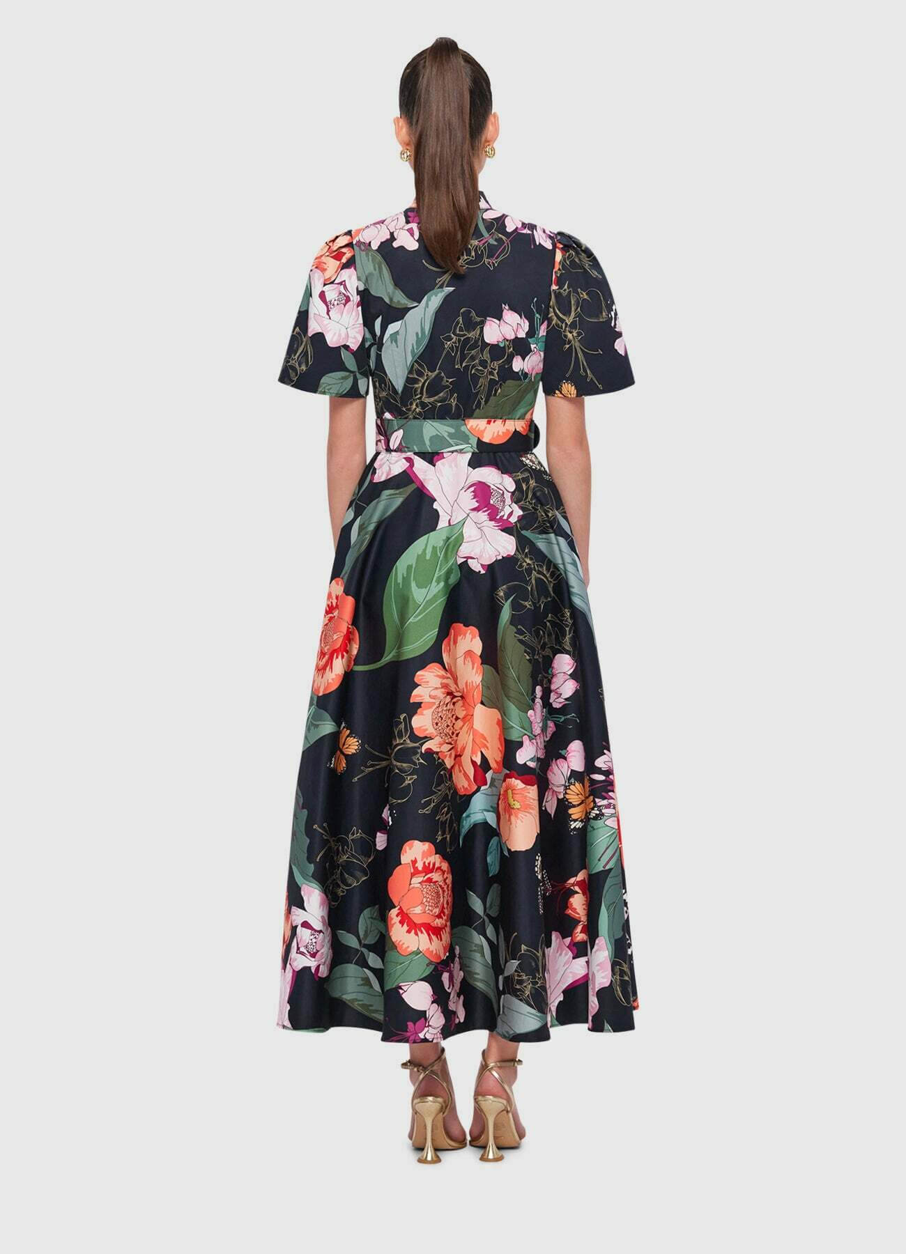 off the shoulder a line midi dress Olive Off The Shoulder Midi Dress With Slit main image 0